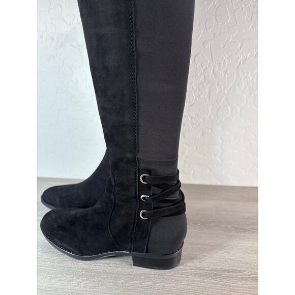 Vince Camuto Wide Calf Sheep Suede Tall Shaft Boots Pauletta Black Size‎ 6 - Picture 4 of 6